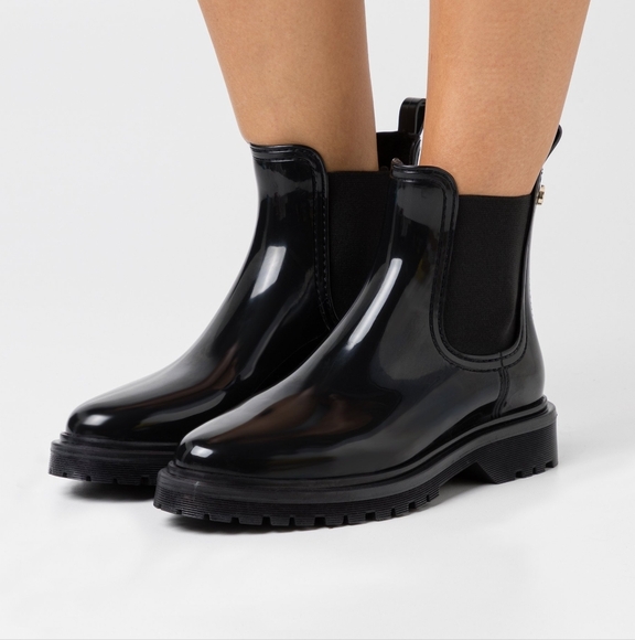 Lemon Jelly Shoes - Lemon Jelly Black Chelsea Rain Boots Women’s Size 9 – Platform Waterproof